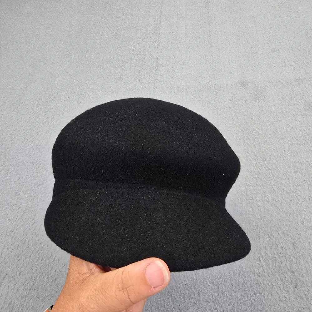 Mossimo Wool Felt Newsboy Cap Unisex OS Black Sweatband Baker Boy Cabbie Hat